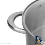 نمای کناری قابلمه پارس استیل با کفه سه لایه و در سوپاپ دار پروفایل و ساختار