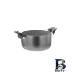 نمای کناری قابلمه عروس پارمیس با روکش گرانیتی و در پیرکس پروفایل و ساختار