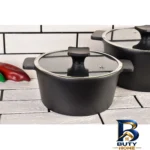 نمای کناری سرویس قابلمه و تابه گرانیت ۱۰ پارچه ای.ام.دی مدل MODERN پروفایل و ساختار