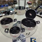 نمای کناری سرویس قابلمه و تابه گرانیتی ۱۱ پارچه زرساب مدل فلورا FL-۷۹۰۰ اصل پروفایل و ساختار