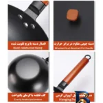 نمای کناری سرویس چدنی قابلمه و تابه ۵ پارچه مدل Love Cooking پروفایل و ساختار