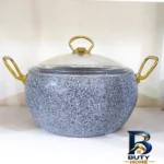 نمای کناری سرویس پخت و پز 10 پارچه هاناتک مدل فورچ پروفایل جعبه و مهرکاری