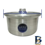 نمای کناری سرویس قابلمه ۸ پارچه نقره فام آلومین مدل نوزادی پروفایل و ساختار
