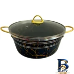نمای کناری سرویس قابلمه و تابه گرانیتی ۷ پارچه مدل marble پروفایل و ساختار