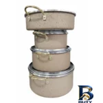 نمای کناری سرویس قابلمه و تابه گرانیتی ۷ پارچه فرموک طرح ایفل پروفایل و ساختار