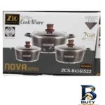 نمای کناری سرویس قابلمه گرانیت ۶ پارچه زیو مدل ZCS-۸۴۱۶/S۲۲ اصل پروفایل و ساختار