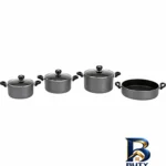 نمای کناری سرویس قابلمه و تابه تفلون ۷ پارچه تین کد ۲۸ پروفایل و ساختار