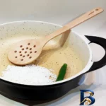 نمای پخته کفگیر چوبلمه باکیفیت مدل 07 بافت برنج پخته