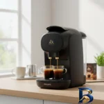 نمای کناری اسپرسو ساز خانگی ۰.۸ لیتری فیلیپس مدل Lor Barista Sublime LM۹۰۱۲، تمام اتوماتیک با مصرف کپسول قهوه، مناسب تهیه اسپ