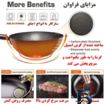نمای کناری تابه ووگ چدنی با دسته بلند و روکش بایو گرانیت پروفایل و ساختار