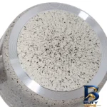 نمای کناری قابلمه اویز سوینگ با روکش گرانیت و در شیشه ای پروفایل و ساختار