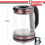 نمای کناری کتری برقی دسینی مدل DS-۳۱SS گنجایش ۲.۲ لیتر اصل پروفایل و ساختار