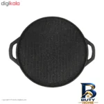 نمای جزئیات تابه گریل چدن با روکش گرانیت و دو دسته پرداخت و جزئیات مواد