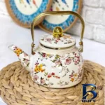 نمای کناری کتری گلدار مدل لعابی با گنجایش 2.8 لیتر پروفایل و ساختار