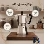 نمای کناری موکاپات قهوه ساز مدل 1 کاپ پروفایل و ساختار