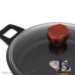 نمای کناری قابلمه گرانیت زرساب مدل جولیانا با طراحی زیبا پروفایل و ساختار