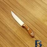 نمای کناری چاقو آشپزخانه با تیغه فولاد ضدزنگ و دسته چوب مدل SM۶۳۳۴ اصل پروفایل و ساختار