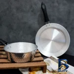 نمای کناری تابه آلومینیومی روحی با دسته طراحی زیبا پروفایل و ساختار