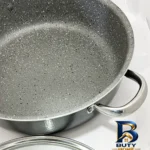 نمای کناری قابلمه ظرفیران رهنمون مدل کرال با در پیرکس پروفایل و ساختار