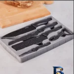 نمای کناری ست چاقو ۶ پارچه مدل کاراجا black stone پروفایل و ساختار