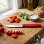 نمای کناری چاقو آشپزخانه با تیغه استیل و دسته باکالیت ویکتورینوکس مدل 5.0702 پروفایل و ساختار