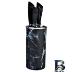 نمای کناری سرویس چاقو آشپزخانه 6 پارچه مدل Marble کاراجا پروفایل و ساختار