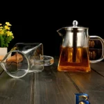 نمای کناری قوری دمنوش شیشه ای لونا کد 102137 ظرفیت 0.550 لیتر پروفایل و ساختار