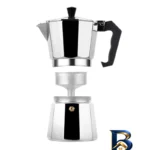 نمای بسته بندی قهوه جوش و اسپرسو ساز دستی مدل ۶ cup برچسب و بسته بندی