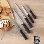 نمای کناری سرویس چاقو آشپزخانه ۶ پارچه کاراجا مدل Copper Grammy پروفایل و ساختار