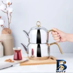 نمای کناری ست کتری و قوری کاراجا مدل Urban با طراحی زیبا پروفایل و ساختار