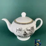 نمای کناری قوری چینی زرین ایران مدل چای ایتالیا اف 8 ویلیج درجه 3 پروفایل و ساختار