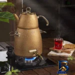 نمای کناری ست کتری و قوری ریور مدل شیردار کد TP۵۸۳۱ گنجایش ۴.۵ لیتر گنجایش ۱.۲ لیتر اصل پروفایل و ساختار