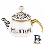 نمای کناری ست کتری و قوری شاهین مدل Pour Love گنجایش ۲.۱ لیتر ۱ لیتر اصل پروفایل و ساختار