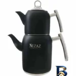نمای کناری ست کتری و قوری نزاز مدل پاستیلی کد ۵۰۱۶ گنجایش ۲ لیتر گنجایش ۱ لیتر اصل پروفایل و ساختار