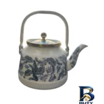 نمای کناری ست کتری و قوری مدل لعابی برگی گنجایش ۲.۵ لیتر ۱ لیتر اصل پروفایل و ساختار