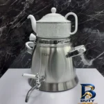 نمای کناری ست کتری و قوری تی جی اچ مدل کاوه با کف چدن پروفایل و ساختار