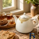 نمای کناری قوری صنایع تقدیس کد 02 با گنجایش 900 میلی لیتر پروفایل و ساختار