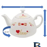 نمای کناری قوری میخک کد 11194xlove با گنجایش 900 میلی لیتر پروفایل و ساختار