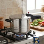 نمای کناری زودپز پارس استیل با کف سه لایه و قفل ایمنی پروفایل و ساختار