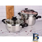 نمای کناری زودپز دوقلو ام جی اس با ظرفیت 6 و پروفایل و ساختار