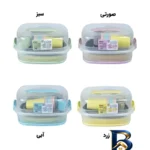 نمای کناری سبد پیک نیک ۴۲ پارچه لیمون مدل پاستیلی کد AT 2171 پروفایل و ساختار