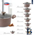 نمای کناری قابلمه گرانیتی تاوا مدل 226 با طراحی نچسب پروفایل و ساختار