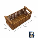 نمای کناری سبد نظم دهنده بافت حصیری کابوک مجموعه 3 عددی پروفایل و ساختار