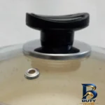 نمای کناری قابلمه عروس چدن با روکش سرامیکی و در پیرکس پروفایل و ساختار