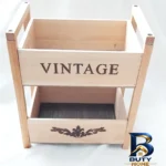 نمای کناری سبد سیب زمینی و پیاز دوطبقه طرح Vintage کدv۲۱ اصل پروفایل و ساختار