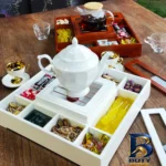 نمای کناری جعبه چای کیسه ای مدل آراد با طراحی زیبا پروفایل و ساختار