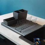 نمای کناری ارگانایزر ایکیا مدل RINNIG برای آشپزخانه پروفایل و ساختار