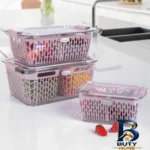 نمای کناری ظرف نگهدارنده با بدنه اکرولیک هوم کت مدل 3904 مناسب برای یخچال بسته 3 عددی پروفایل و ساختار