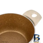 نمای جلو سرویس قابلمه و تابه گرانیت 5 پارچه عروس مدل فورج دلوین طراحی و جزئیات کلیدی