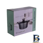 نمای جلو قابلمه گرانیتی UN-8906 با روکش باکیفیت طراحی و جزئیات کلیدی